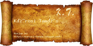 Károsi Tamás névjegykártya