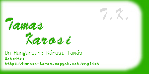 tamas karosi business card