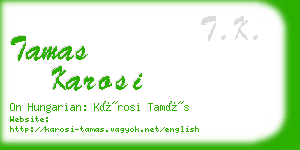 tamas karosi business card
